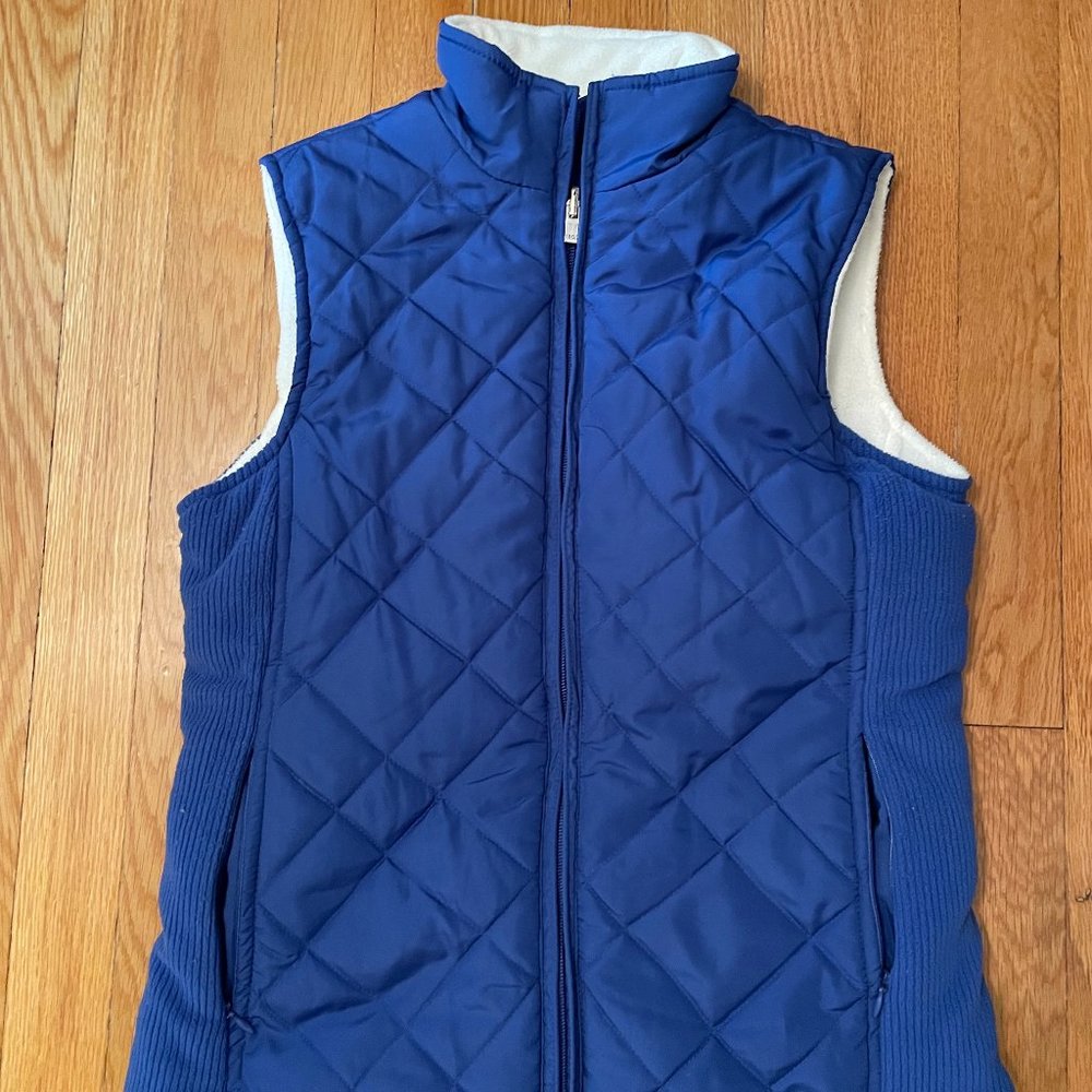 Izod Quilted Womens Royal Blue Vest Reversible Size XS